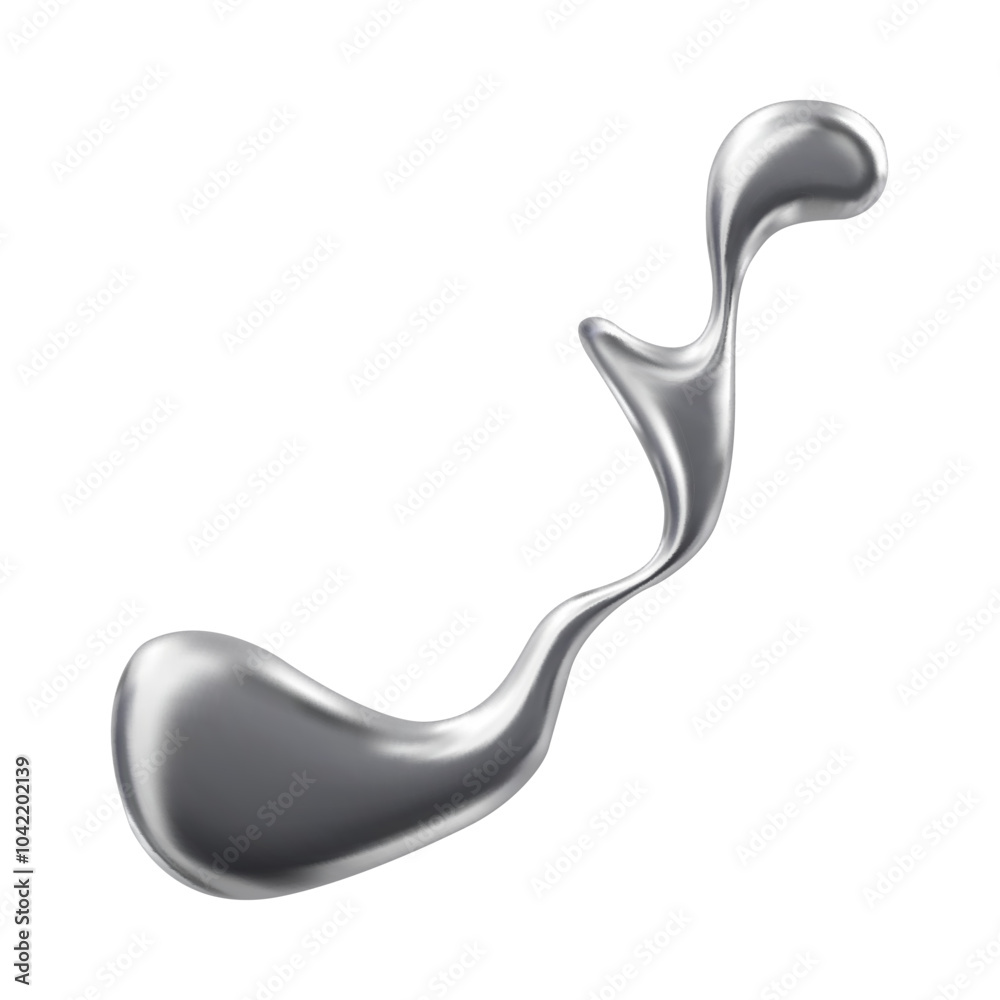 3D glossy chrome liquid blot shape, grey blob splash, vector abstract volume reflective shape of molten silver alloy 3D glossy chrome liquid blot shape, grey blob splash, vector abstract volume reflective shape of molten silver alloy