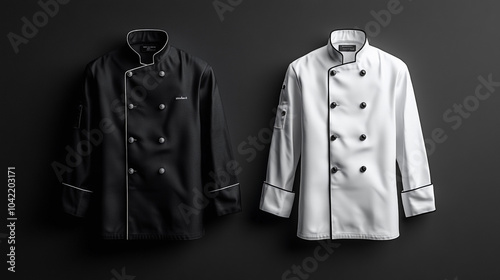 Wallpaper Mural Black and White Chef Jackets Mockup   Culinary Uniform Design Torontodigital.ca