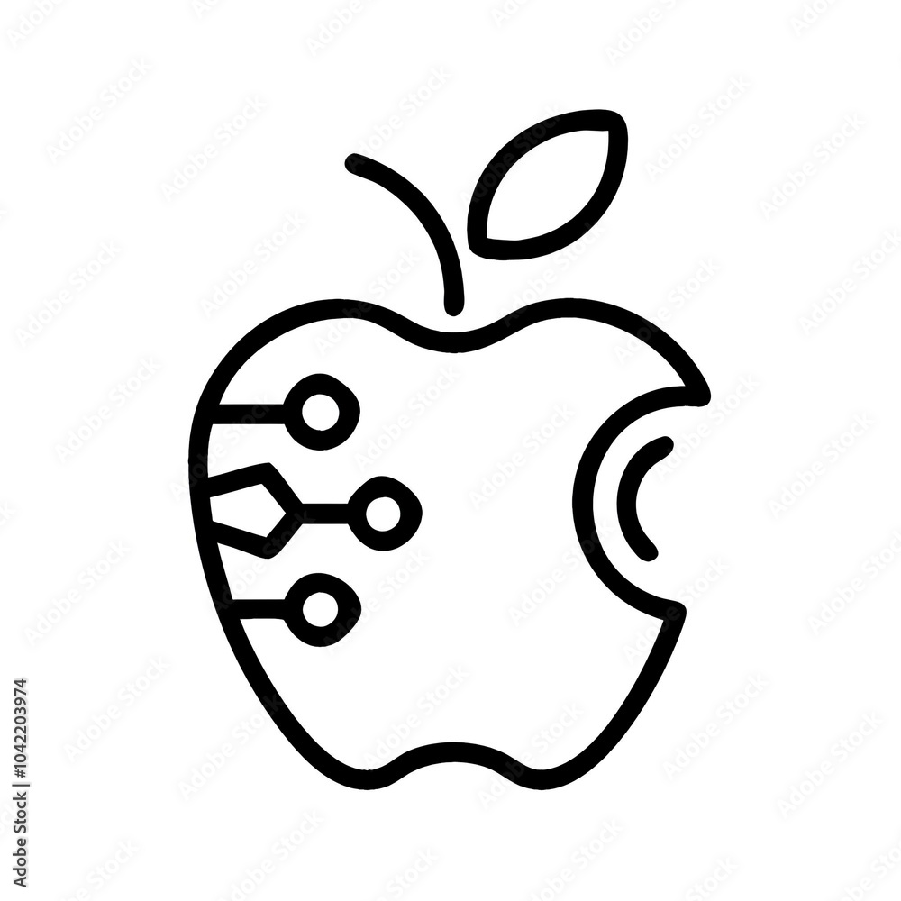 Apple with a worm