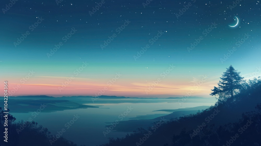 Mountain Lake at Night Mountain Lake at Night