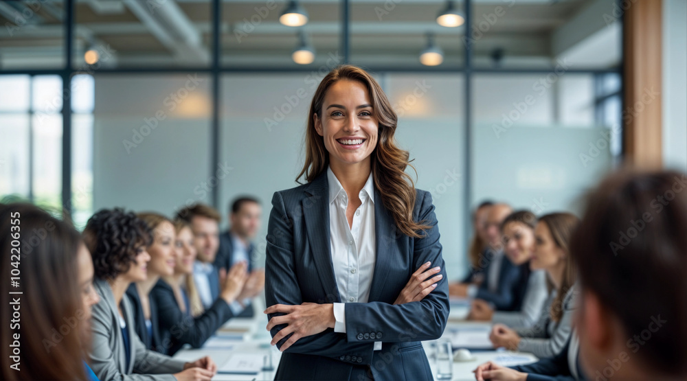 Strong Female Leader Conducting A Team Meeting Strong Female Leader Conducting A Team Meeting