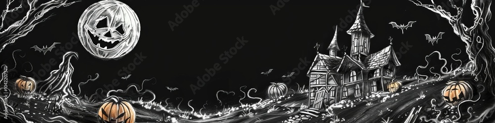 Fototapeta premium magical old house sketch illustration.