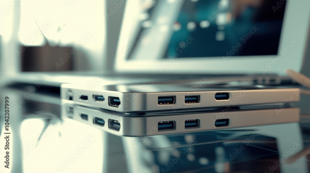 Naklejka premium The Laptop with Multiple Ports