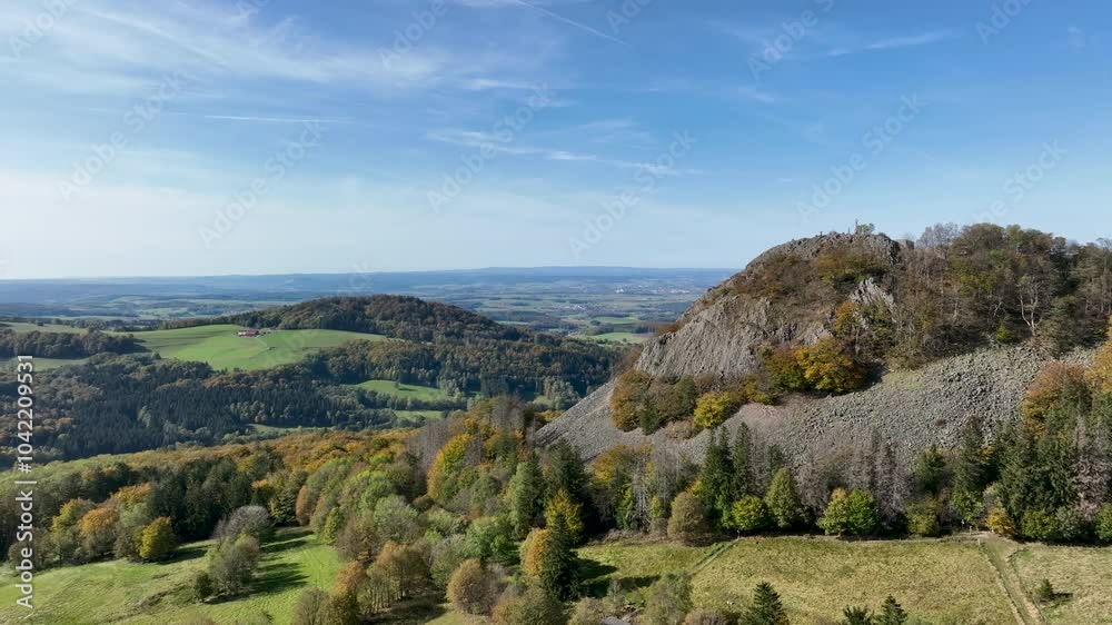 Milseburg, Rhön - Central German uplands, drone point of view