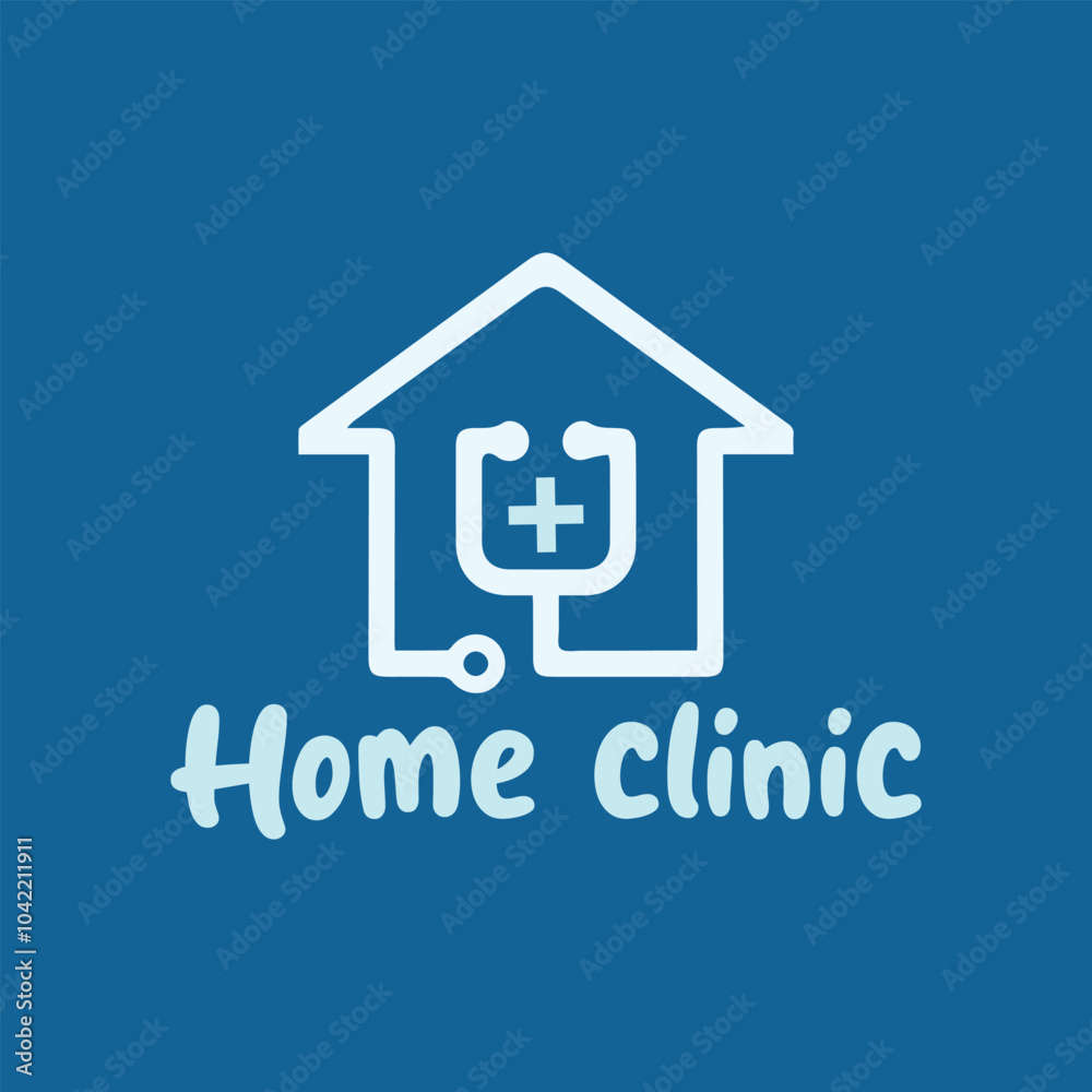 Home Clinic Logo Featuring Two Distinct Shapes Home Clinic Logo Featuring Two Distinct Shapes