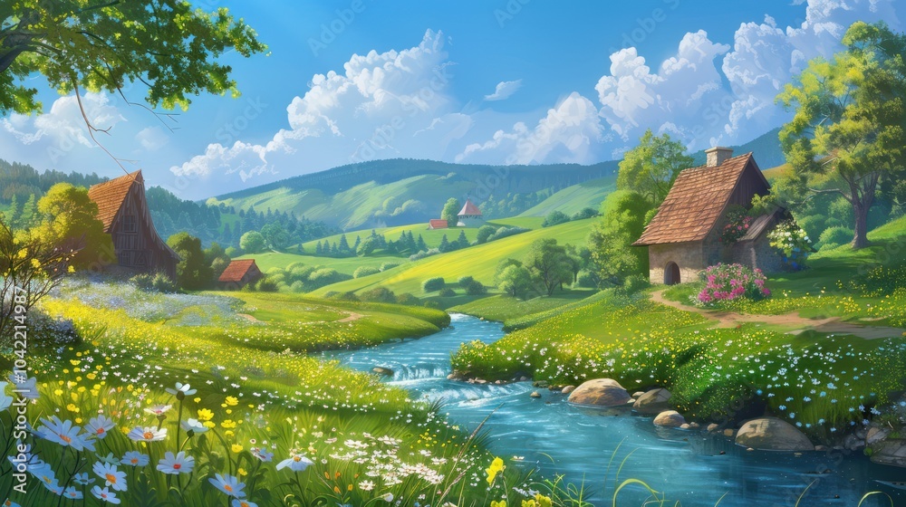 Fototapeta premium Idyllic Countryside River