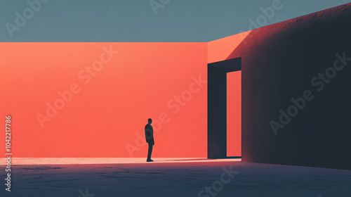 Minimalist illustration of a doorway