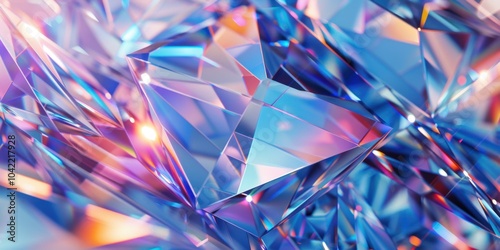 Diamond Abstract Background with Crystalline Reflections and Minimalistic Design