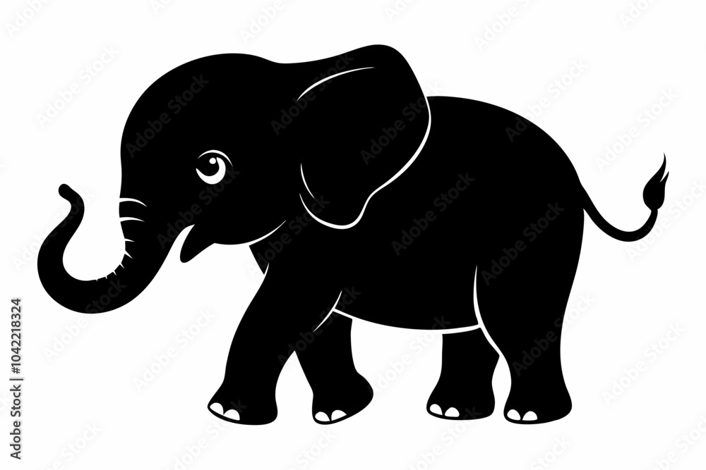 Baby elephant silhouette vector, elephant silhouette Baby elephant silhouette vector, elephant silhouette
