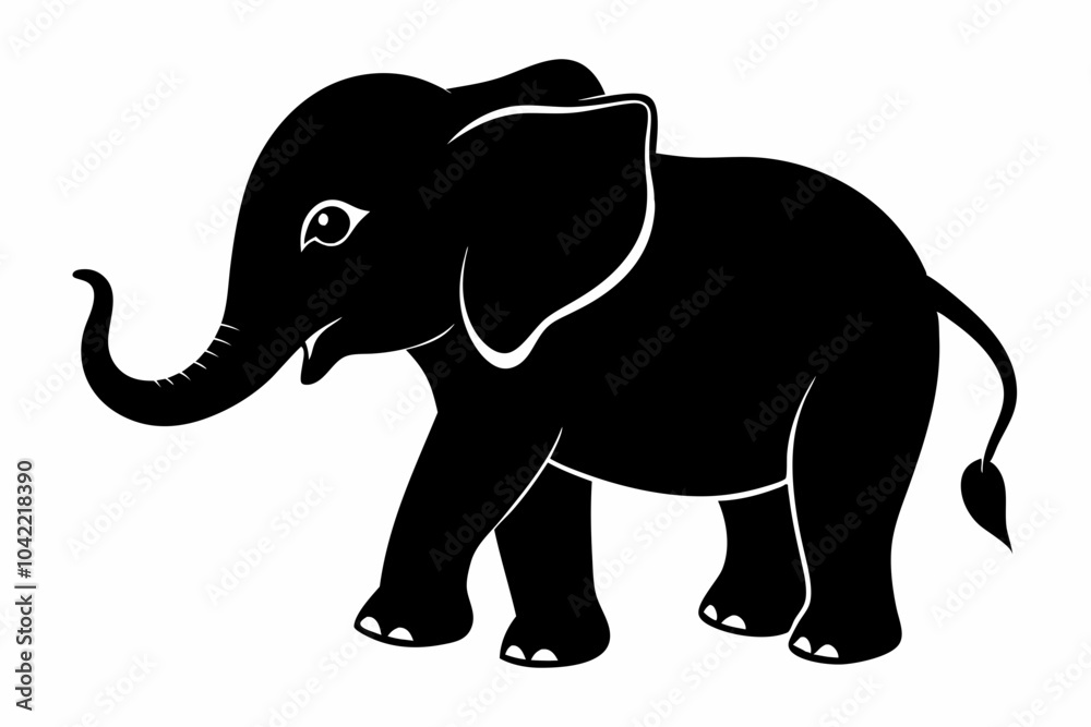 Baby elephant silhouette vector, elephant silhouette Baby elephant silhouette vector, elephant silhouette
