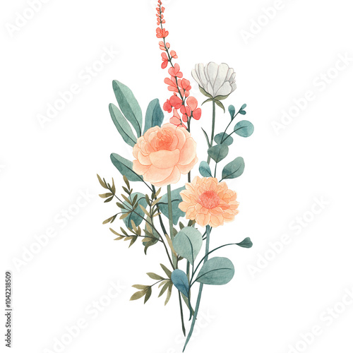 Watercolor Brench Wedding Branch Frame Rustic Floral
