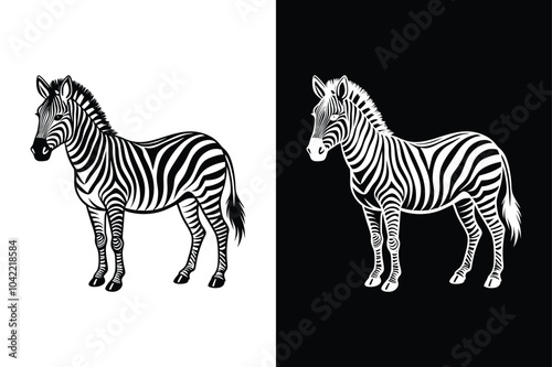 Zebra vector illustration silhouette vector icon design on white background.