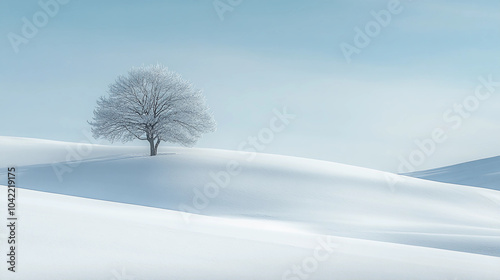 Minimalist photo of a single tree