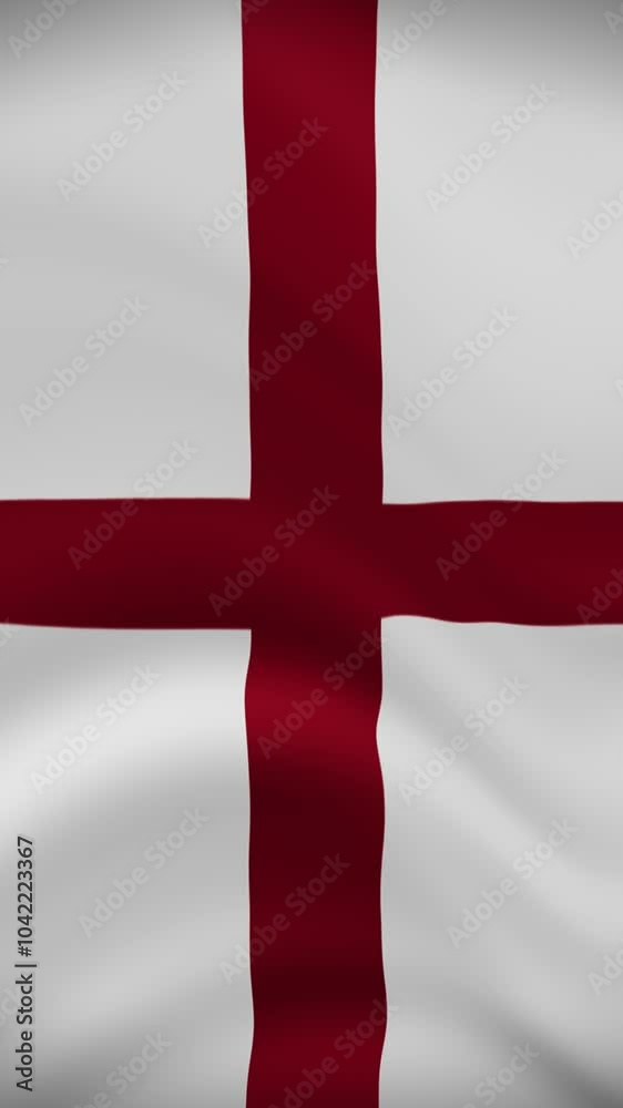 England Waving Flag in Vertical Orientation. Realistic Flag Animation. Seamless Loop Background. England Waving Flag in Vertical Orientation. Realistic Flag Animation. Seamless Loop Background.