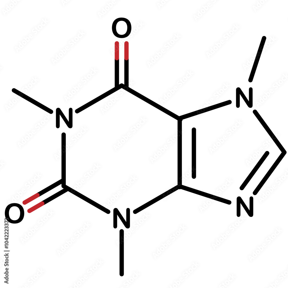 Fototapeta premium Caffeine Chemical Structure