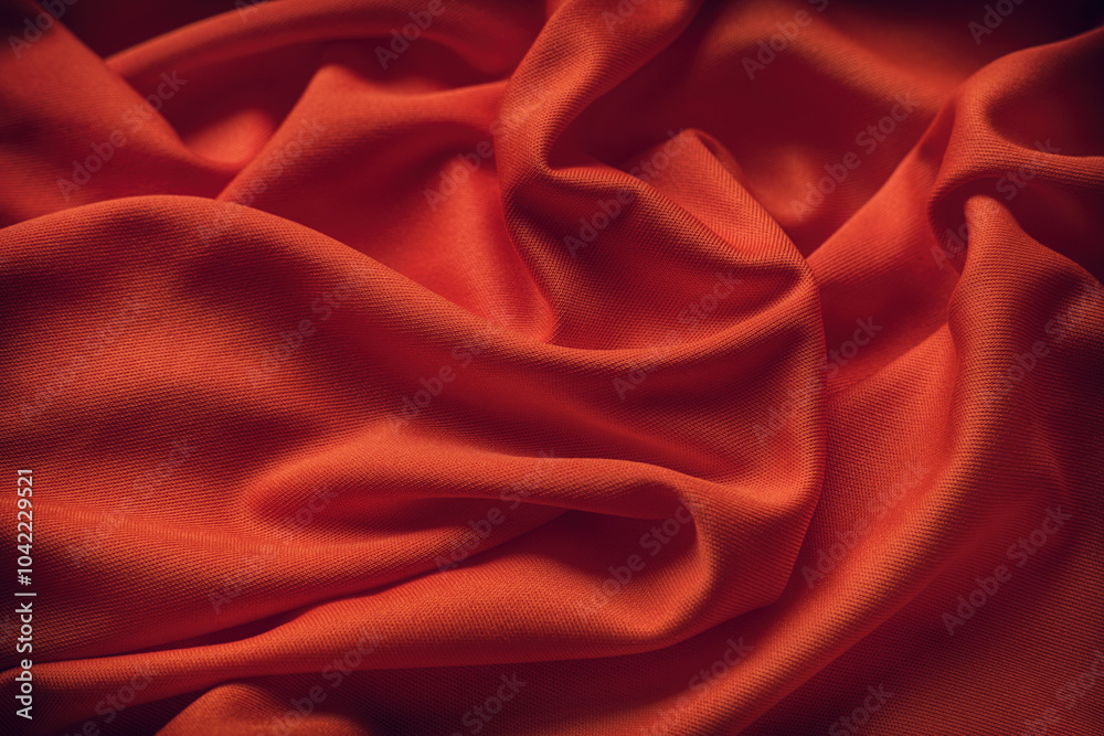 Obraz premium Dark red fabric texture background. Close up.