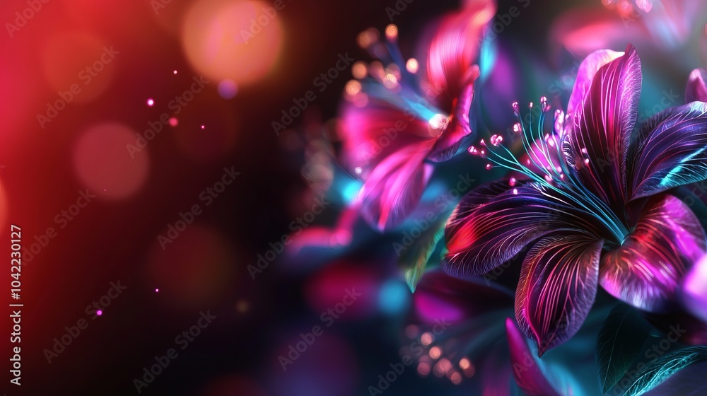 Glowing Pink and Purple Flower Abstract Art Glowing Pink and Purple Flower Abstract Art