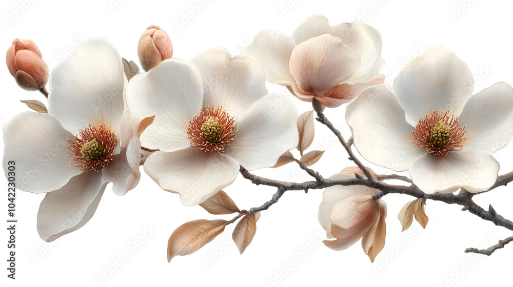 White Flowers on a Branch. White Flowers on a Branch.