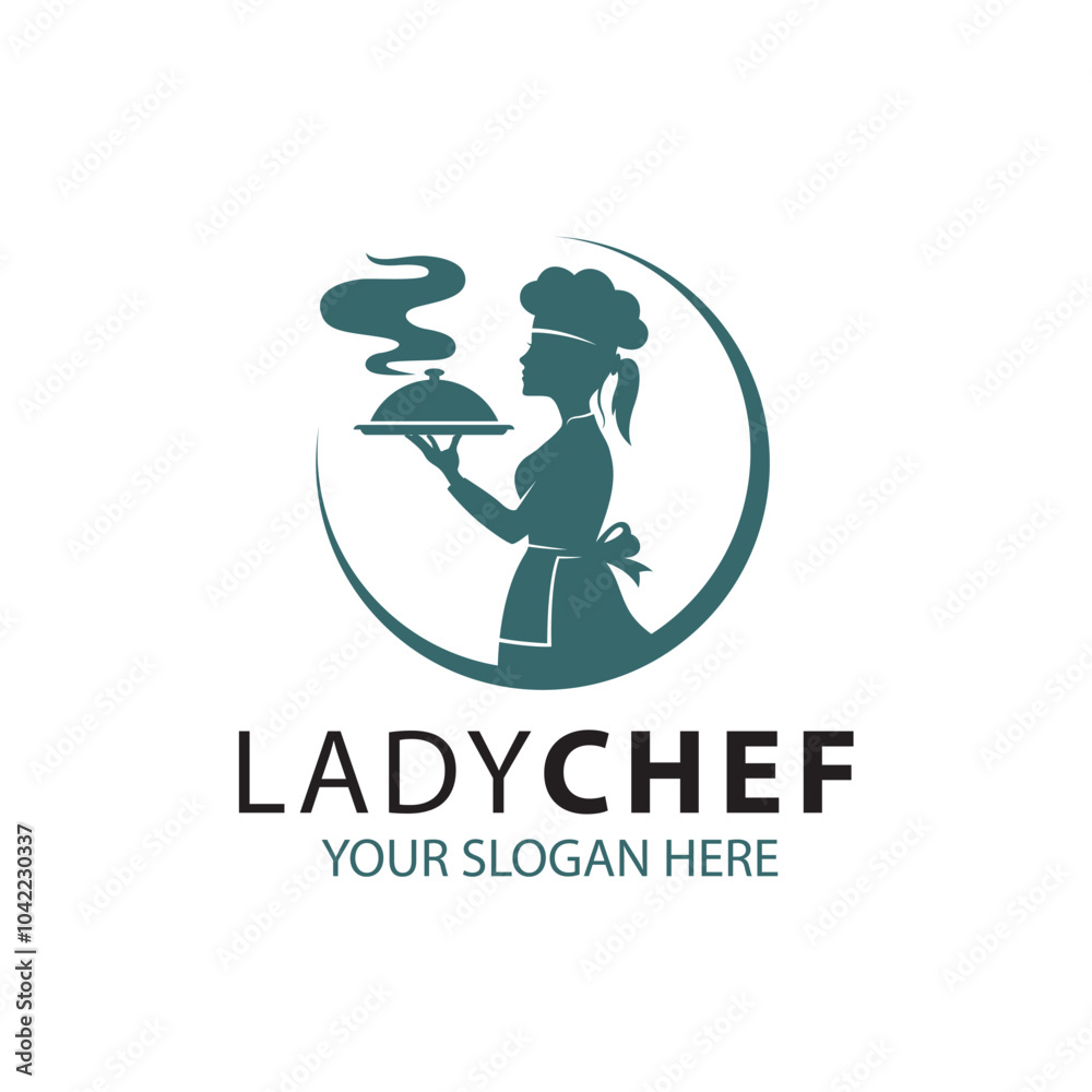 chef woman design with dish in hand isolated on white background chef woman design with dish in hand isolated on white background