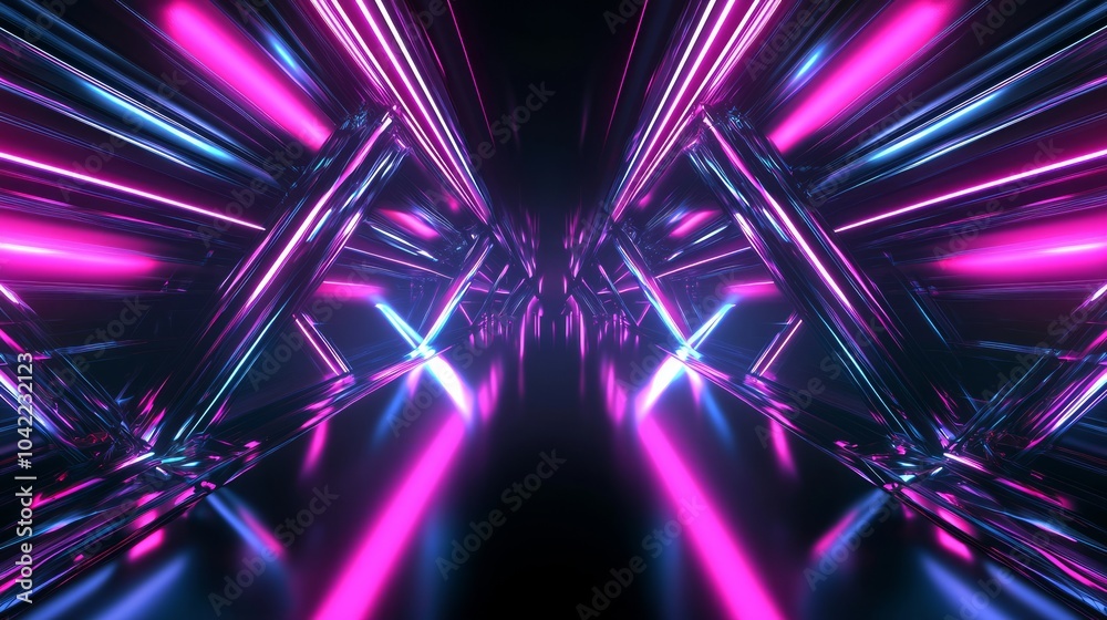 Glowing Cyber Monday Deals - Neon-Infused High-Contrast Background for Text Placement