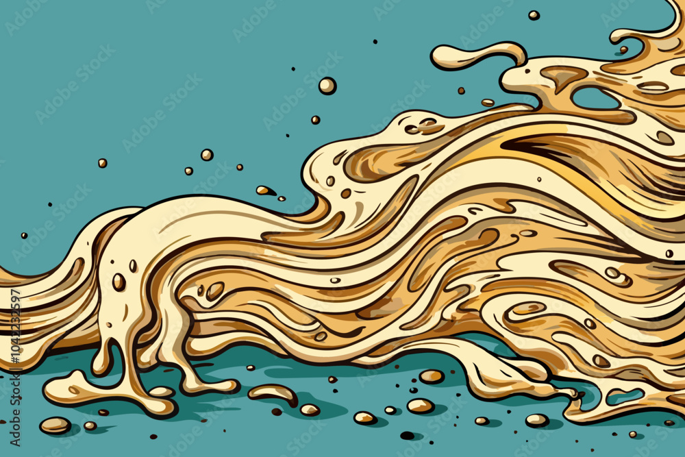 Swirling Caramel Waves Abstract Illustration Swirling Caramel Waves Abstract Illustration