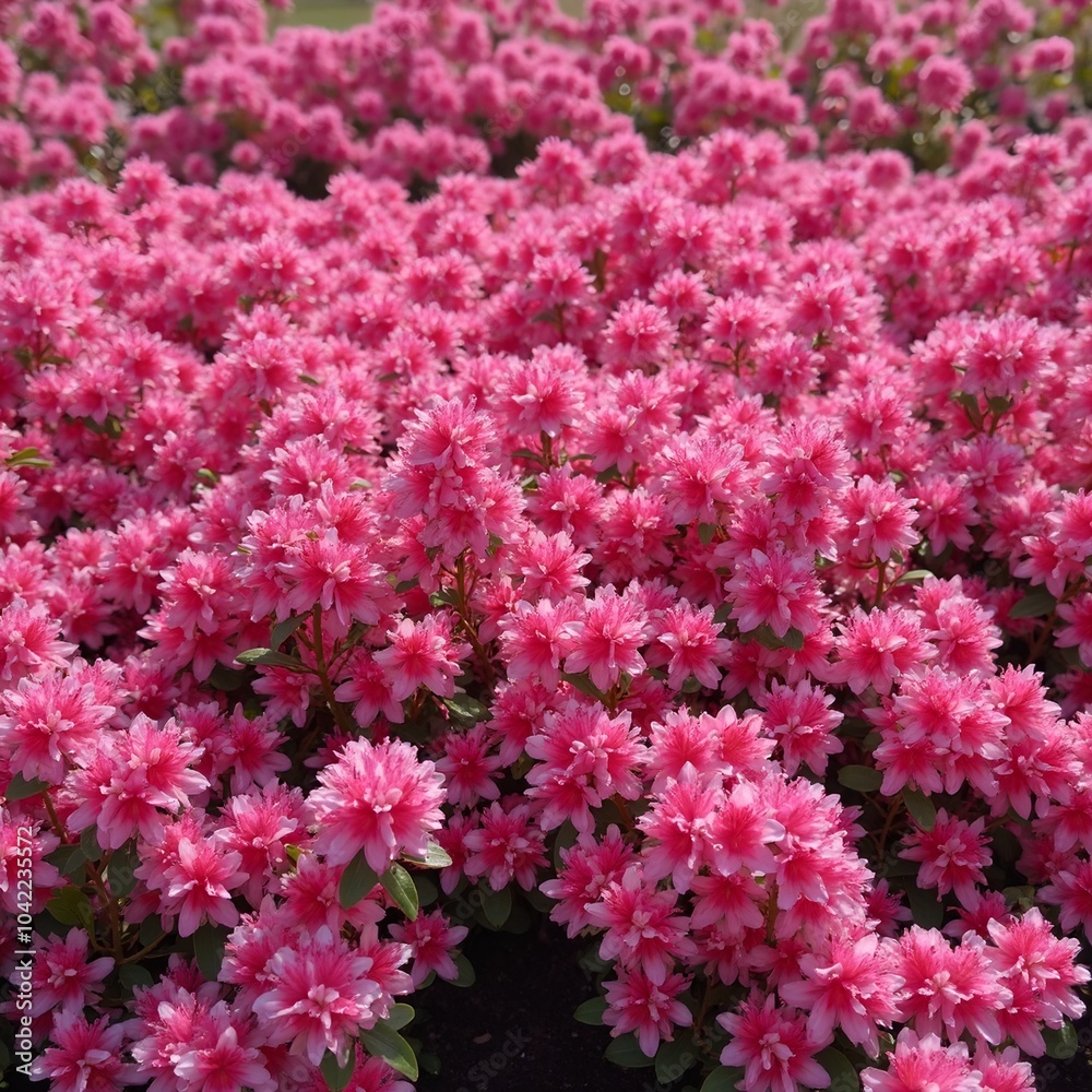 Vibrant pink azalea blossoms creating a rich textured background