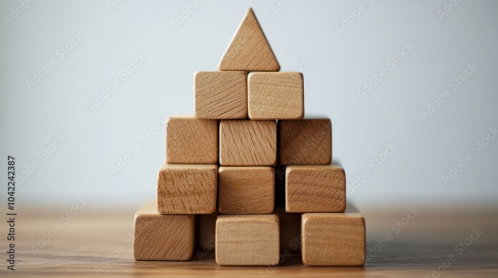 Obraz premium Wooden Blocks Pyramid