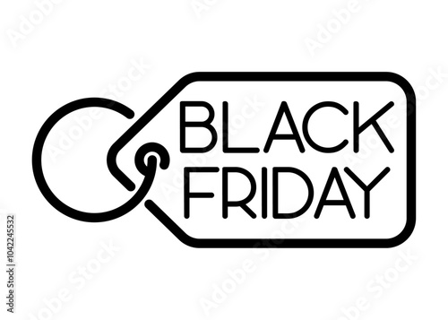 Banner con texto Black Friday en etiqueta de precio con líneas exteriores