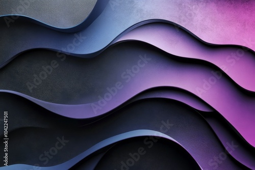 Abstract waves of vibrant colors flowing gracefully in a dark background