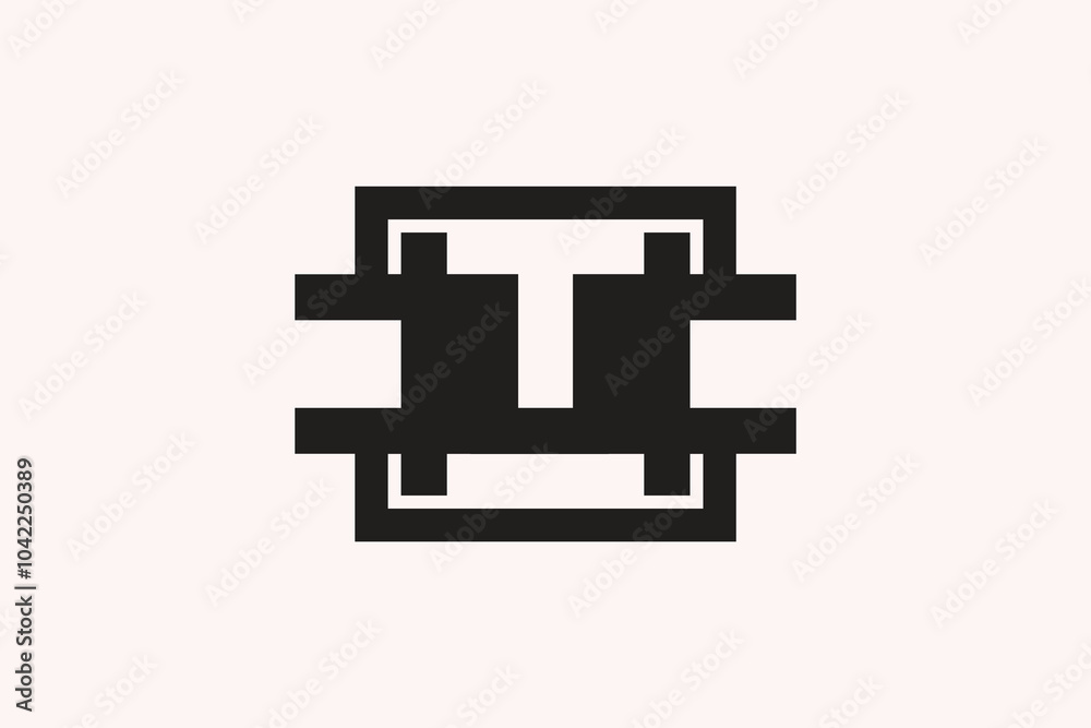 Obraz premium Simple T Letter logo vector concept