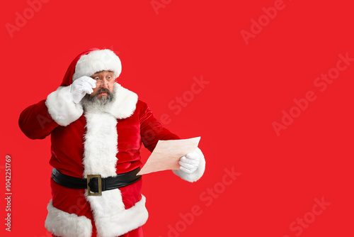 Shocked Santa Claus reading...