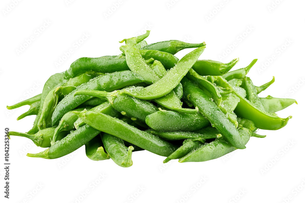 Fresh, vibrant green snap peas , perfect for healthy recipes and culinary presentations,Isolated on transparent background Fresh, vibrant green snap peas , perfect for healthy recipes and culinary presentations,Isolated on transparent background