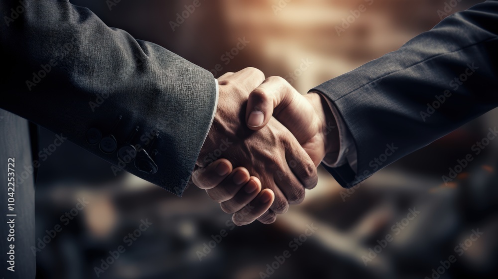 Handshake deal: a close-up of two business professionals sealing their agreement in the coal mining industry. Handshake deal: a close-up of two business professionals sealing their agreement in the coal mining industry.