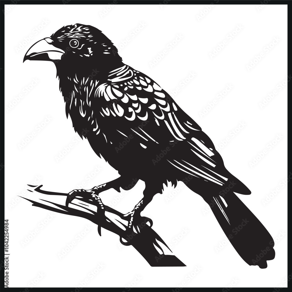 Fototapeta premium Barbet bird silhouette