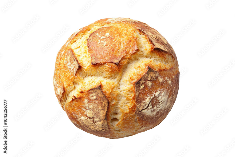 High-quality image of rustic, round artisan bread loaf,Isolated on transparent background High-quality image of rustic, round artisan bread loaf,Isolated on transparent background