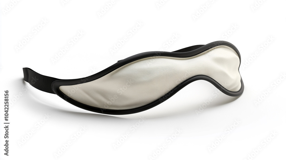 White Sleep Mask with Black Elastic Strap for Rest and Relaxation White Sleep Mask with Black Elastic Strap for Rest and Relaxation
