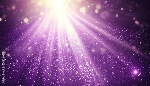 Purple Glitter Background with Light Rays and Bokeh, glitter, sparkle, background