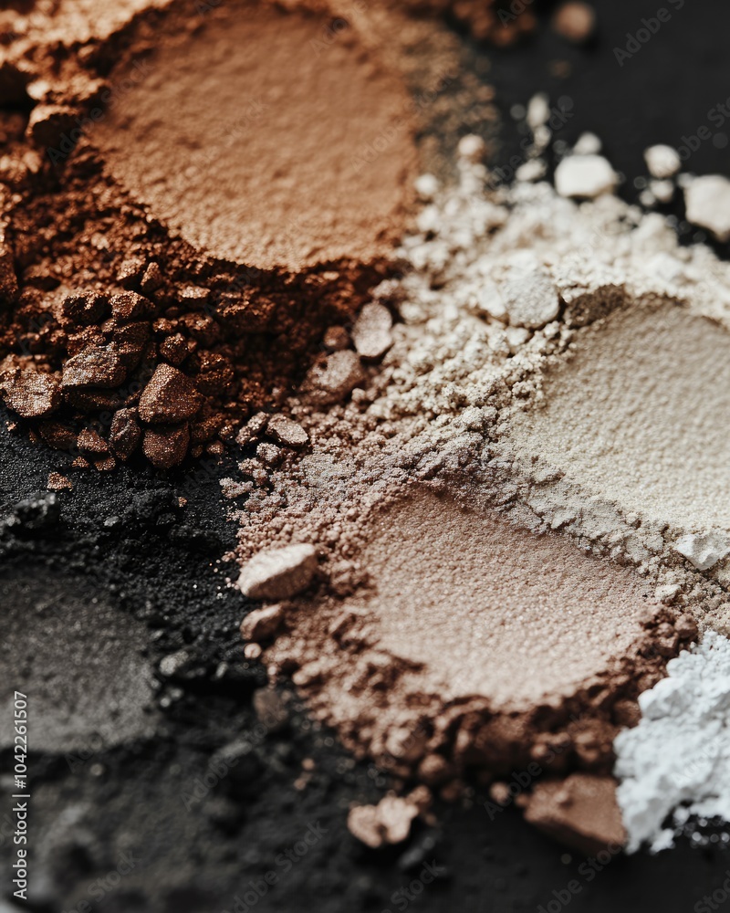 Monochrome one eye shadows in natural body colors with different shades Monochrome one eye shadows in natural body colors with different shades