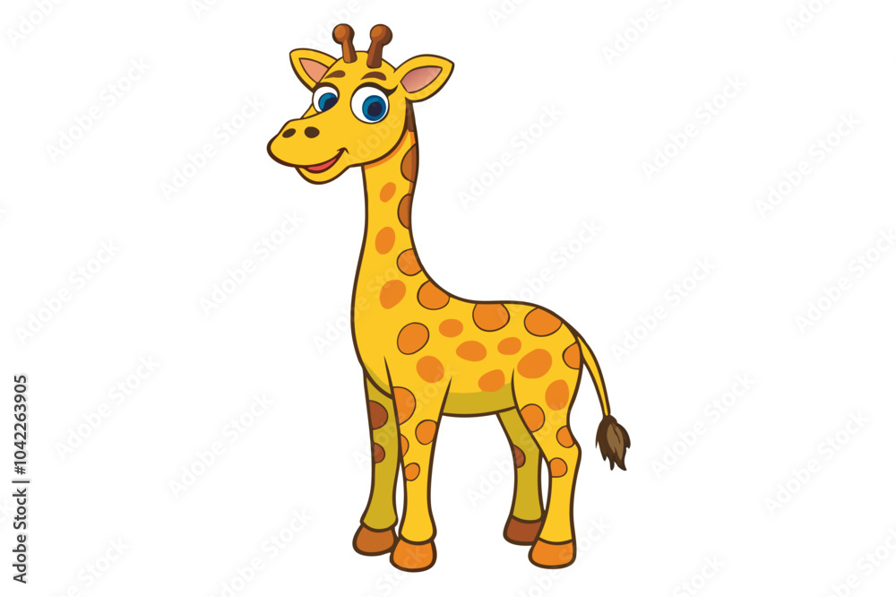 Naklejka premium Giraffe cartoon vector vector illustration