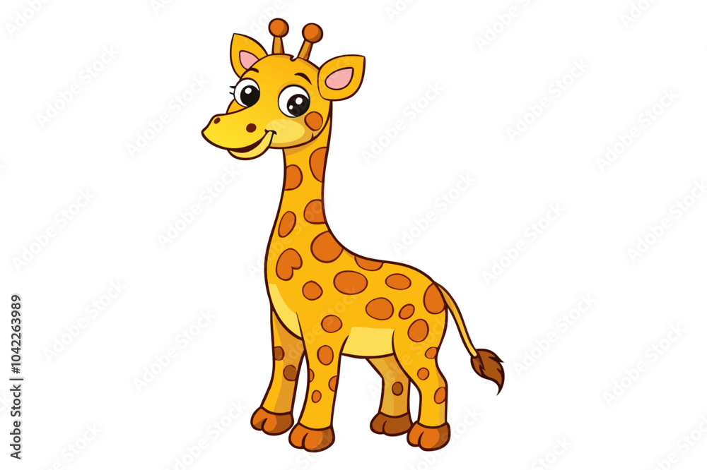 Obraz premium Giraffe cartoon vector vector illustration