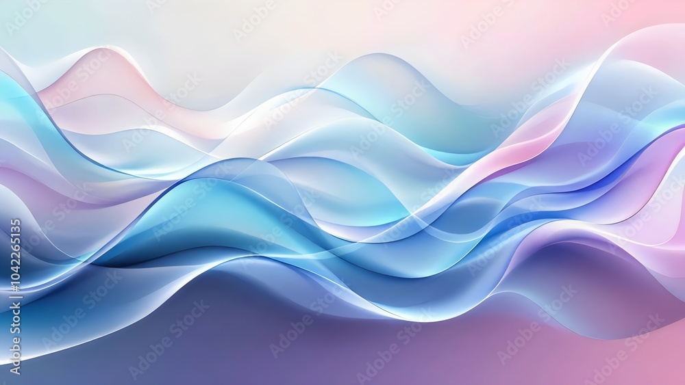 Fototapeta premium Abstract Background: Blue and Pink Waves, Soft Colors