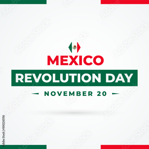 Día de la Revolución Mexicana poster vector illustration. Revolution Day Mexico symbol. Grunge flag of Mexico icon vector on a white background. Paintbrush mexican flag design element. November 20