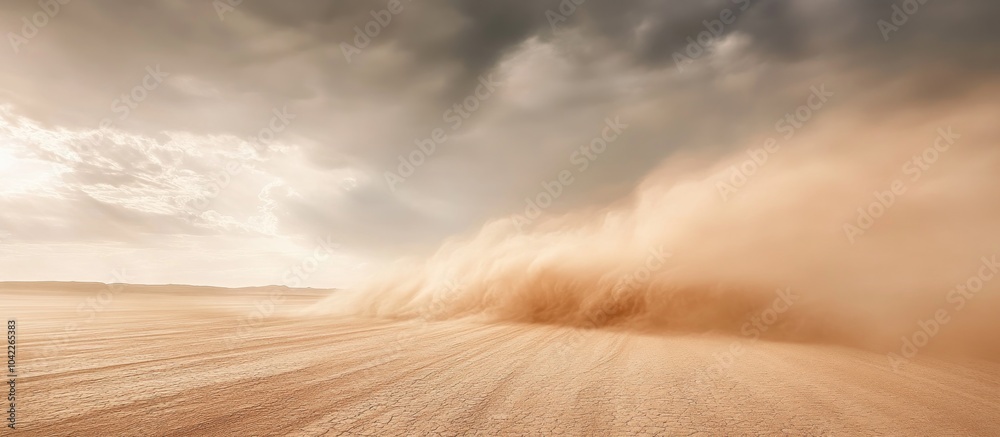 A powerful dust devil whips across the desert, creating a swirling vortex of sand. A powerful dust devil whips across the desert, creating a swirling vortex of sand.