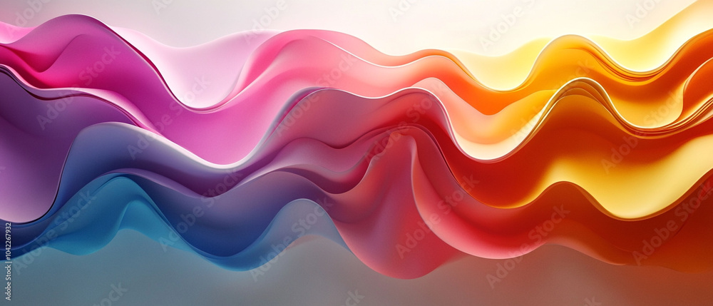 Abstract colorful line waves on light background, 3d render, Background wallpaper design Abstract colorful line waves on light background, 3d render, Background wallpaper design