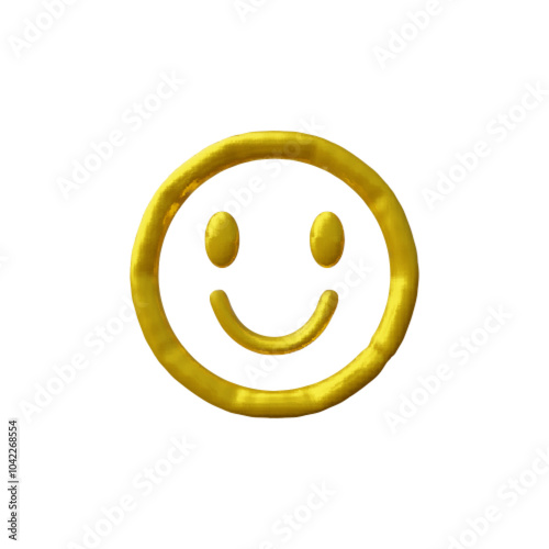 Vector 3D illustration of an inflated figure in the form of a smiling emoticon.