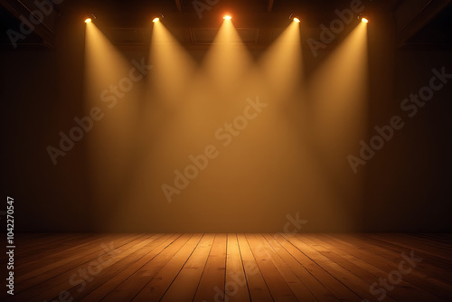 Wallpaper Mural soft christmas lights shine simple wooden stage holiday events gatherings indoors Torontodigital.ca