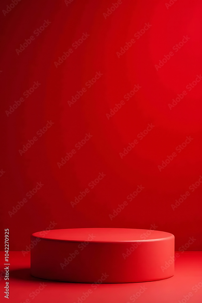 vibrant red merru background perfect festive product displays christmas podium backdrop