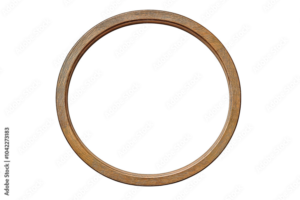 Thin wooden Large Circular frame mock up isolated on transparent background Thin wooden Large Circular frame mock up isolated on transparent background