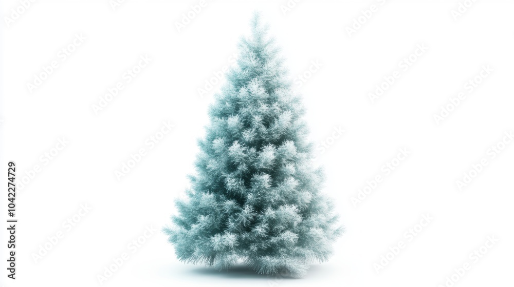 Fluffy christmas tree isolated on white background for holiday design Fluffy christmas tree isolated on white background for holiday design