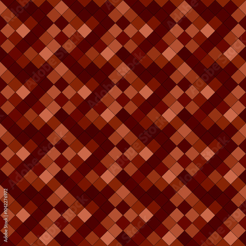 Geometrical brown square pattern background design - abstract vector graphic from diagonal squares